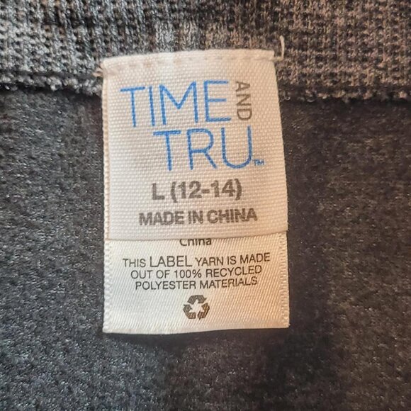 Time and Tru Gray Leggings Women's Large Elastic Waist Stretch - Picture 2 of 6